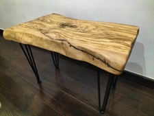 Tavolino Coffe Table legno Ulivo  Massello Industrial Comodino Design Woodart 