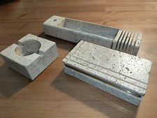 Set Scrivania Travertino Anni 70 Enzo Mari e Cerri Nestore, F.lli Mannelli Marmo