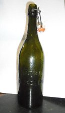 Antica bottiglia vetro birra Busalla Genova tappo ceramica 1 litro no Cervisia