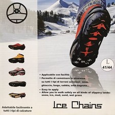 Ramponi da ghiaccio neve ICE CHAINS con 5 chiodi per scarpe Tg. 37 38 39 40