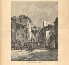 Stampa antica VITERBO Piazza