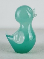 Archimede Seguso Murano Statuetta Papera In Vetro Opalescente Verde Anni ‘60