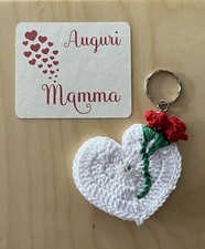 Cuore, portachiavi uncinetto