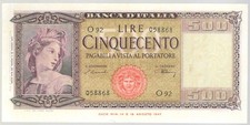 500 Lire Italia - DM 20/03/1947 - NC - qSUP