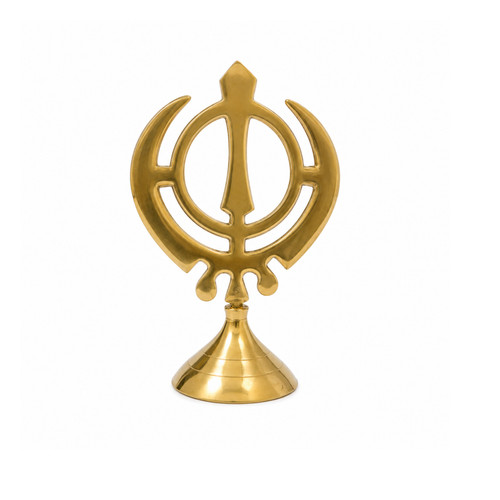 Statua sikh khanda ottone - khanda, in