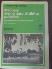 MANUALE ELEMENTARE DI DIRITTO PUBBLICO di GIUSEPPE UGO RESCIGNO SECONDA EDIZIONE