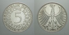 GERMANIA 5 MARCHI 1951 ZECCA D