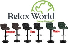 Set Di 2 Sgabelli Da Bar in Ecopelle Sgabelli Cucina Imbottiti Con Schienale