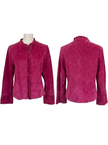 Giacca pelle scamosciata rosa