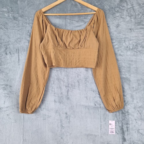 Top donna marrone medio crop