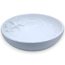 Centrotavola in pregiata ceramica, Ø 35 cm ca. colore Bianco decoro Stelle Marin