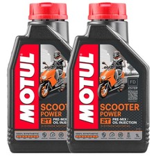 2 CONFEZIONE DA 1 LITRO OLIO MOTUL 100% SINTETICO SCOOTER POWER 2T LUBRIFICANTE 