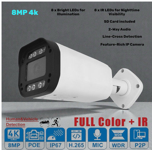 Telecamera 8mp bullet - 4k, a