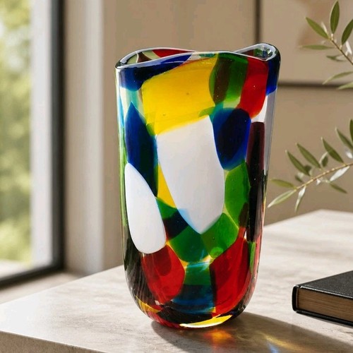 Vaso vintage murano patchwork - vaso,