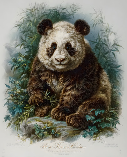 Stampa panda gigante tra - stampa,