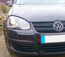 FARI NERI DAYLINE DRL (MOD GTI) LED DIURNI PER GOLF 5  10/03 -- 9/08 + MOTORINI