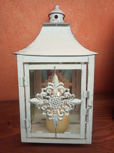 Lanterna shabby chic bianca