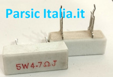 RESISTENZA IN CASSA CERAMICA 5W 4,7OHM 4R7 5WATT TERMINALI FASTON ( = 20 PEZZI )
