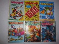 LOTTO 6 FUMETTI TOPOLINO:1984 1490/1986 1600/1998 2226/2003  2497/2008 2739-2742