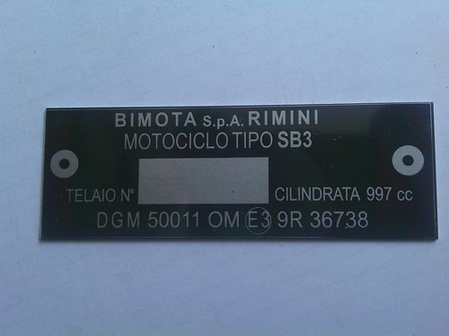 Targa moto bimota 1000 - targa,