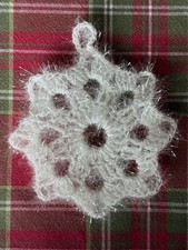 Fiocco Neve Uncinetto, Decorazione Natalizia Da Appendere, Albero Di Natale