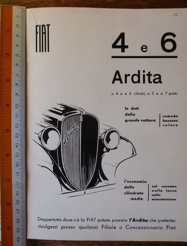 Pubblicità 1934 fiat ardita - 1934,
