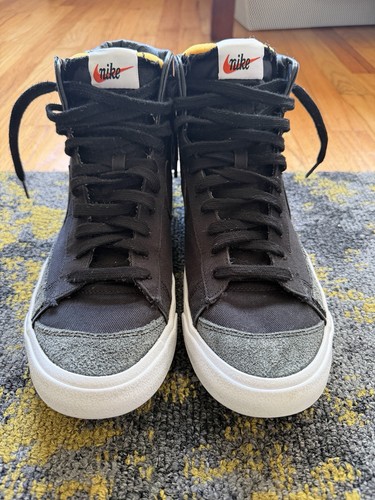 Nike blazer mid tela nero - tela,
