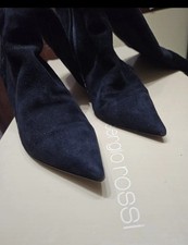 Stivali neri Sergio rossi camoscio e Cavallino