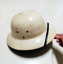 Casco Elmetto coloniale francese/inglese Safari originale periodo 1950 Avorio