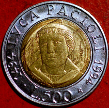 Italia 500 Lire Luca Pacioli