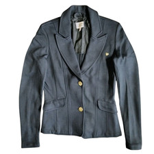 Armani Giacca Ragazza 14A Blu Navy Junior 2 Bottoni Blazer Metallo Oro Logo Cuore