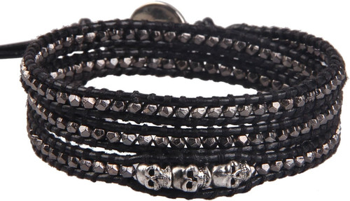 Bracciale pelle teschio - in, 3