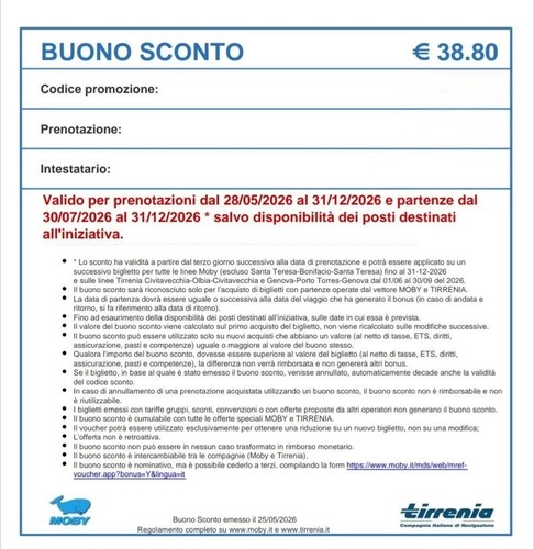 Buono sconto voucher - , coupon