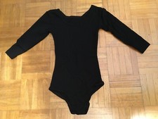 BODY BAMBINA GINNASTICA RITMICA DANZA FILANCA NERO TAGLIE 30 / 32 / 34