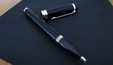 Cartier Rollerball Penna Pasha Resina Nera Finitura Palladio