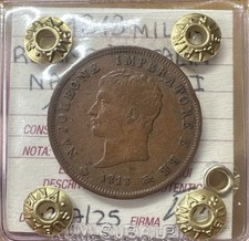 MONETA REGNO D’ITALIA NAPOLEONE I 1 SOLDO 1813 MILANO sigillata BB/SPL SUBALPINA