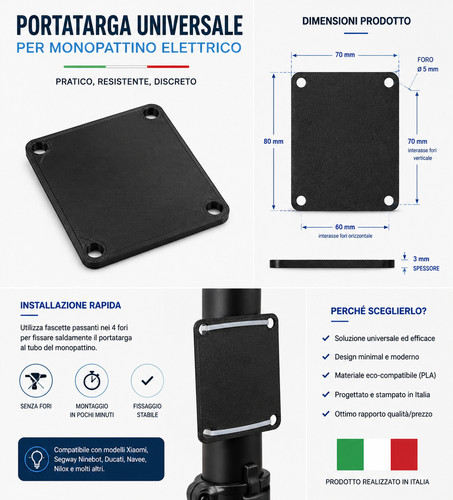 Portatarga monopattino - portatarga,