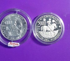 5000 Lire Argento 1995 VI centenario nascita  Pisanello 2 MONETE 1 FDC. 1 PROOF.