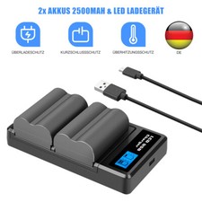 2 batterie 2500 mAh BP-511A + doppio caricabatterie per Canon EOS 10D 20D 300D 40D 50D D60