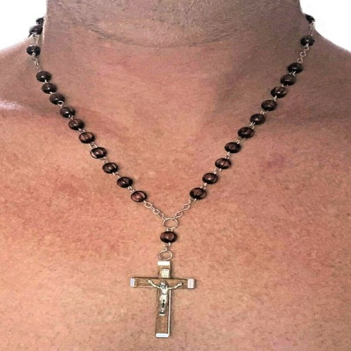 Collana rosario uomo con - da,