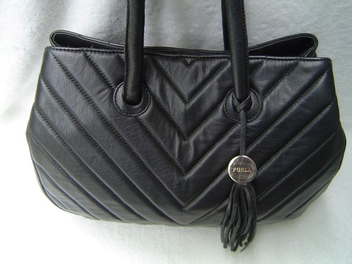 Authentic furla chevron - chevron, black