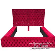 Letto Matrimoniale contenitore Moderno velluto ecopelle rosso qualsiasi colore D