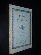 L'APE ITALIANA – N.1 APRILE 1819 - CON LETTERA DI VISCONTI A VINCENZO MONTI ECC.