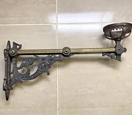 Antique oil lamp large heavy - oil,