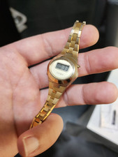 Vintage Timex Watch Women 28mm Digital Gold Tone F Cell New Battery 