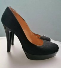 Decollete plateau donna tacco alto n.36 nero jaja scamosciato scarpe aperte