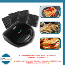 DIDO Sandwich Maker 3-in-1: Waffle, Panini e Grill con Piastre Intercambiabili