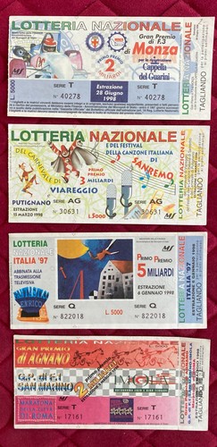 Biglietti lotterie 1998 - biglietti,