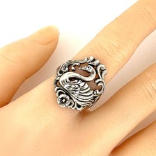 Anello vintage Maraya in argento sterling con cigno misura 9,5