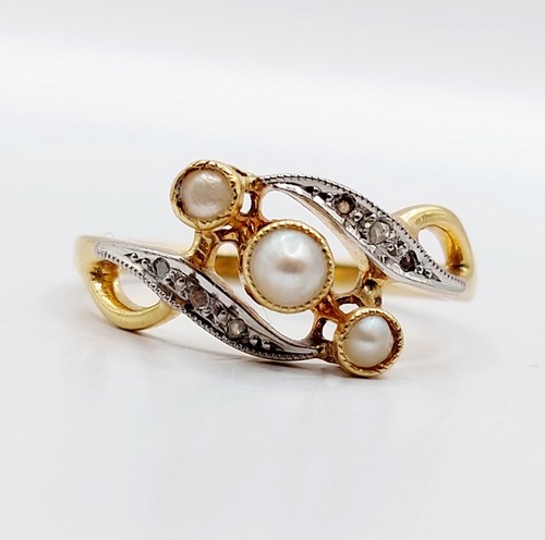Anello antico oro - , perle
